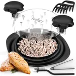 Chicken Shredder Tool Twist Set 10.4" - Meat Shredder Tool Twist, Chicken Breast Shredder, Food Shredder, Chicken Shredder Tool Twist Large, Chicken Shredded Twist Pork Shredder (Black)