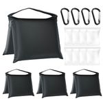 Sandbag Saddlebag Weight Bags for Pop up Canopy Tent, SandBag for Video Stand, Sand Bags Without Sand, Set of 4 Black (Photography)