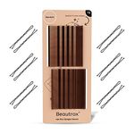 Beautrox Hair Pins for Women — 72 pieces, 5.5cm Hair Grips Brown — Sturdy Steel Bobby Pins Brown for all day use — Kirby Grips suitable for all Hair lengths & thickness – Hair Accessories for Women