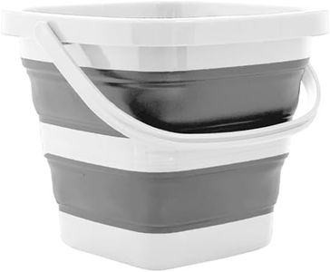 Seymour's Collapse-A Mini Square Bucket 5L - White and Grey Foldable, Space-Saving Storage for Home, Cleaning, and Outdoor Use