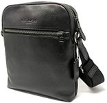 Coach Houston Flight/Messenger Bag Smythe Leather (Black) Men