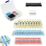 100PCS Solder Seal Wire Connectors, 5 Types Waterproof Heat Shrink Electrical Wire Butt Terminals Solder Sleeve Insulated Splice Wire Terminals for Marine Automotive Boat Truck Wire Joint