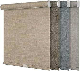 Boolegon Blackout Roller Shades for Windows,Cordless,Linen Fabric,Roller Blinds,Thermal Insulated Fabric UV Protection,Window Shades for Home,Office,Bedroom,Door,Blackout-Beige,Custom Size