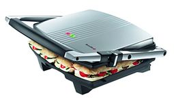 Breville Sandwich/Panini Press & Toastie Maker | 4-Slice | Non-stick-coated aluminium plates | Stainless Steel [VST026]