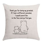 Aocaso Grandad Gifts Grandpa Gifts Grandfather Gifts from Grandchildren, Grandad Presents Grandad Cushion Cover Pillow Cover for Birthday Father's Day Thanksgiving Christmas