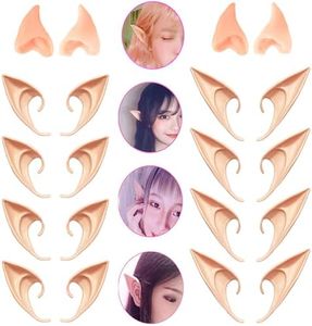 Kbraveo 10Pair Fairy Pixie Elf Ears,Latex Fairy Pixie Elf,Cosplay Ears for Cosplay Halloween Christmas Any Themed Party