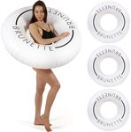 LÔTELI Brunette Black and White Pool Float | Minimal Aesthetic Inflatable Swim Ring | Classic Prop for Party, Photo Shoot, Summer Fun & Relaxation | Durable & Easy to Inflate (4)