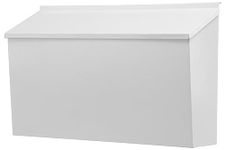 Kyodoled Wall-Mount Mailbox,Large Capacity Mail Box,Galvanized Steel Rust-Proof Metal Post Box,Mailboxes for Outside,15.75"x9.44"x4.72" White