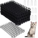 12PCS Cat Scat Mat Upgraded - 16 x 8 Inch Cat Repellent Mat with 8 Plastic Spikes Indoor and Outdoor Cat Repellent Mat Humanized Sharp Pet Prickle Strip Dig Stopper for Garden Fence Protector