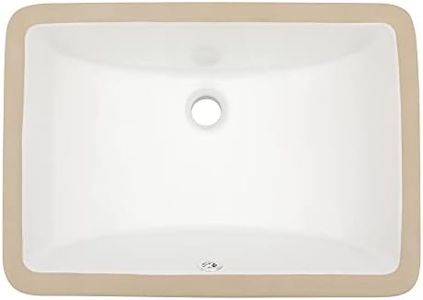 Dcolora Undermount Bathroom Sink Rectangle 16"x12" White Porcelain Ceramic Rectangular Vessel Sink Under Counter Lavatory Vanity Bath Sink Bowl Basin With Overflow