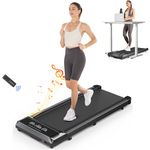 Dskeuzeew Walking Pad Treadmill, 3.0HP Brushless Motor, 1-10km/h Under Desk Treadmill with Music Player, Treadmills with Remote Control&LED Display, 320LBS Capacity, Installation-Free (Black-3.0HP)