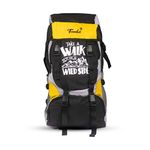 Trunkit Adventure Series Water Resistance Trekking Hiking Travel Bag With Shoe Compartment Rucksack - 55 L (Black/Yellow)