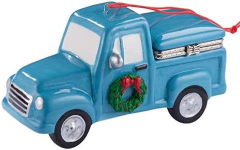 HOLIDAY PEAK Vintage Truck with Tree Trinket Box– Surprise Ornament Box Fill to Gift Money, Jewelry, Engagement Ring