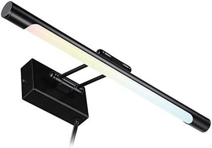 LEONLITE 3CCT Dimmable LED Picture Light, 2700K/3000K/4000K Selectable, CRI90 Swivel Full Metal Picture Frame Light for Wall Art, Painting, Artwork, Portrait, Plug-in & Hardwired, ETL Listed, Black