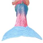 Softan Mermaid Tail Blanket for Teens Adults, Plush Soft Flannel Fleece All Seasons Sleeping Blanket Bag, Rainbow Ombre Glittering Fish Scale Design Snuggle Blanket, Best Gifts for Women, 25ââ‚¬ÂÃƒâ€”60ââ‚¬Â