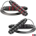 Redify Jump Rope,Jump Ropes for Fitness for Women Men and Kids,Speed Jumping Rope for Workout with Ball Bearings,Adjustable Skipping Rope for Exercise&Slim Body at Home School Gym (Red,Black)