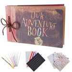 RECUTMS Our Adventure Book Pixar Up Handmade DIY Family Scrapbook Photo Album Expandable 11.6x7.5 Inches 80 Pages