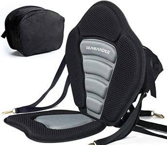 Seamander Kayak seat Canoe Seat with Detachable Back Storage Bag for Universal Sit (Black/Grey)