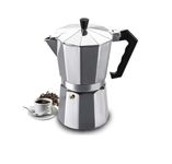 3D CREATIONS Aluminium Espresso Stove Percolator Polished Cups Product (Silver, 12 Cups)