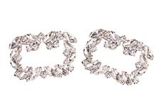 Fodattm Removable Bride Rhinestone Shoe Buckle Women Crystal Shoe Clips Wedding Party Shoes Decoration Charms Hat Dress Shoes Clips (Style 3), 2.36" x 1.57", Crystal & metal, Rhinestone