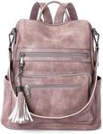 Telena Womens Backpack Purse Vegan Leather Large Travel Shoulder Bag with Tassel Purple