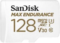 SanDisk 128GB MAX Endurance microSDXC Card with Adapter for Home Security Cameras and Dash cams - C10, U3, V30, 4K UHD, Micro SD Card - SDSQQVR-128G-GN6IA