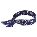 Cooling Bandana, Navy Western, Evaporative Polymer Crystals for Cooling Relief, Tie for Adjustable Fit, Ergodyne Chill Its 6700, One Size