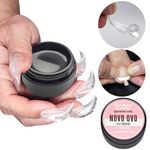 NOVO OVO Non-sticky Solid UV Nail Gel Glue for Press on Nails and Soft Gel x False Nail Tips 8 in 1,Strong & Long Lasting, 3D Gel for Acrylic Sculpture & Decoration Knee with Hand, 20ml