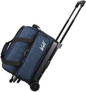 WOLT | 2 Ball Bowling Bag with Wheels-Bowling Bags 2 Ball Roller with Separate Shoe Compartment, Double Bowling Ball Bag with Accessory Pocket, Retractable Handle Extends to 40"