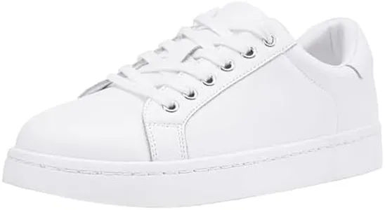 Vepose White Sneakers for Women,8003L Leather Casual Tennis Sneakers,Lace Up Walking Shoes,Size 11(CJY8003L White 11)