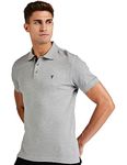 Van Heusen Men Athleisure Ultra Soft Polo Regular Fit T-Shirt-Short Sleeve, Textured_60033_Grey Melange_L