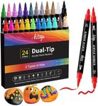 24 Colors Acrylic Paint Pens, Dual 