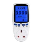 Petyoung Power Meter UK Plug Electricity Usage Monitor with LCD Display, Watts Meter Cost Meter Power Monitor Consumption Watt kwh Analyzer Plug-in for Home Hotel