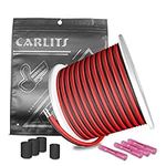 CARLITS 50FT 18AWG Extension Cable Wire Cord 15m Stranded Tinned Pure Copper 18 gauge 2 wire Red&Black Hookup Electrical Wire 12V/24V DC for Led Strips Single Color 3528 5050 2835,Ribbon Tape Lighting