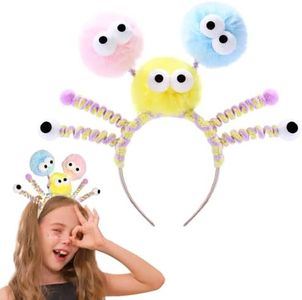 Zeelina Funny Headband Light Up Hairband Monster Headwear Cute Plush Themed Party Cosplay for Girls and Children (Color1)