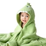 Asnewkit Hooded Baby Towel with Unique Animal Design, Soft Absorbent, for Newborn Baby Boy and Girl (Green)