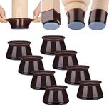Chair Leg Sliders for Carpet - Upgrade - XL - 8PCS - Dark Walnut