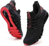 TSIODFO Sneakers for Men Slip on Fashion Casual Sport Running Tennis Athletic Walking Shoes Gym Runner Trail Shoes Non-Slip Jogging Shoe Black Size 9