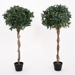 Blooming Artificial - Fake Bay Laurel Tree, Available in Four Sizes, UV Stable Outdoor and Indoor Artificial Topiary Tree (2, 120 cm)