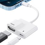 LXJADAP HDMI Adapter for iPhone to TV, 1080P iPhone to HDMI Sync Screen to TV/HDTV/Monitor/Projector, Compatible with iPhone 14/13/12/11/XS/XR【No Need Power】