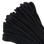 PARACORD PLANET 25 feet Mil-Spec Commercial Grade 550lb Type III Nylon Paracord Black