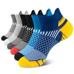 Niofind Mens Trainer Socks, Ankle Cushioned Running Socks, Cotton Low Cut Breathable Anti-Blister Socks for Sports Hiking Cycling Walking Multipack 6 Pairs