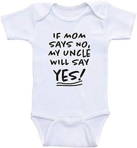 Heart Co Designs Uncle Baby Clothes - Uncle Will Say Yes - Funny Baby Outfit (3 Month)