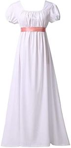 GRACEART Tea Party Dress for Women Vintage Regency Dress Victorian Ball Gown White