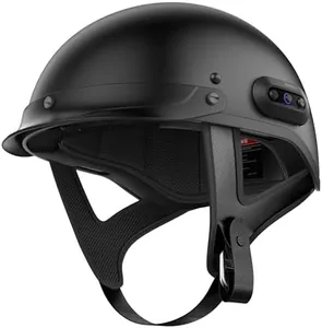 Sena Cavalry 2 Mesh Intercom Enabled Motorcycle Half Helmet, Integrated Communication System (Matte Black, Large)