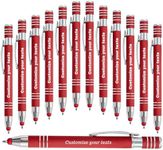 KOLOWKO Personalized 2 in 1 stylus Ballpoint pen, up to 1000 bulk/Custom Engraved Name, Text, Message - ballpoint pen for business, graduation, anniversary, communion gifts