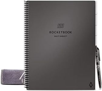 Rocketbook Multi-Subject Smart Notebook | Scannable Notebook with Dividers | Lined Reusable Notebook with 1 Pilot Frixion Pen & 1 Microfiber Cloth | Gray, Letter Size (8.5" x 11")