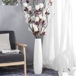 DOCFLVAS Ceramic White Floor Vase 24 Inches Tall Flower,Large Vases for Shelf Home Decorative Table Centerpieces Living Room Branches Sky-Dried Flower Arrangement Simple Decor Ideal Gift