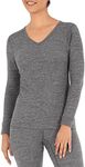 Fruit of the Loom Women's Micro Waffle Thermal V-Neck, Smoke Heather, 4X-Large