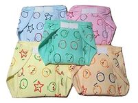 Lappu Cotton Hosiery Padded Baby Nappies Langot Reusable Diaper Nappy -Pack of 5 (Multicolor, 12-18 months)